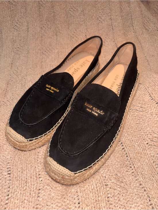 kate spade Shoes - NWT Kate Spade Eastwell Black Suede Espadrille Loafers Women’s 10